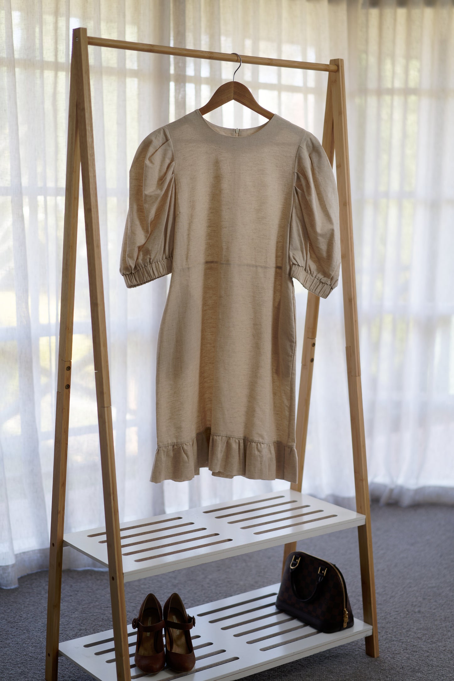 Clover Ruffle Linen Dress