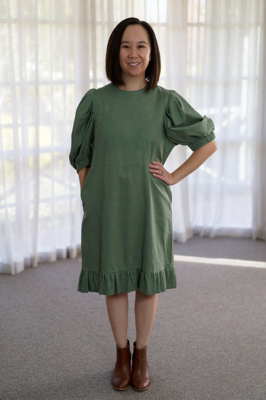 Clover Ruffle Linen Dress