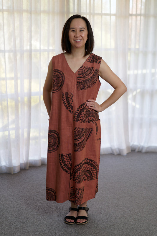 Poppy Sleeveless Patten Dress