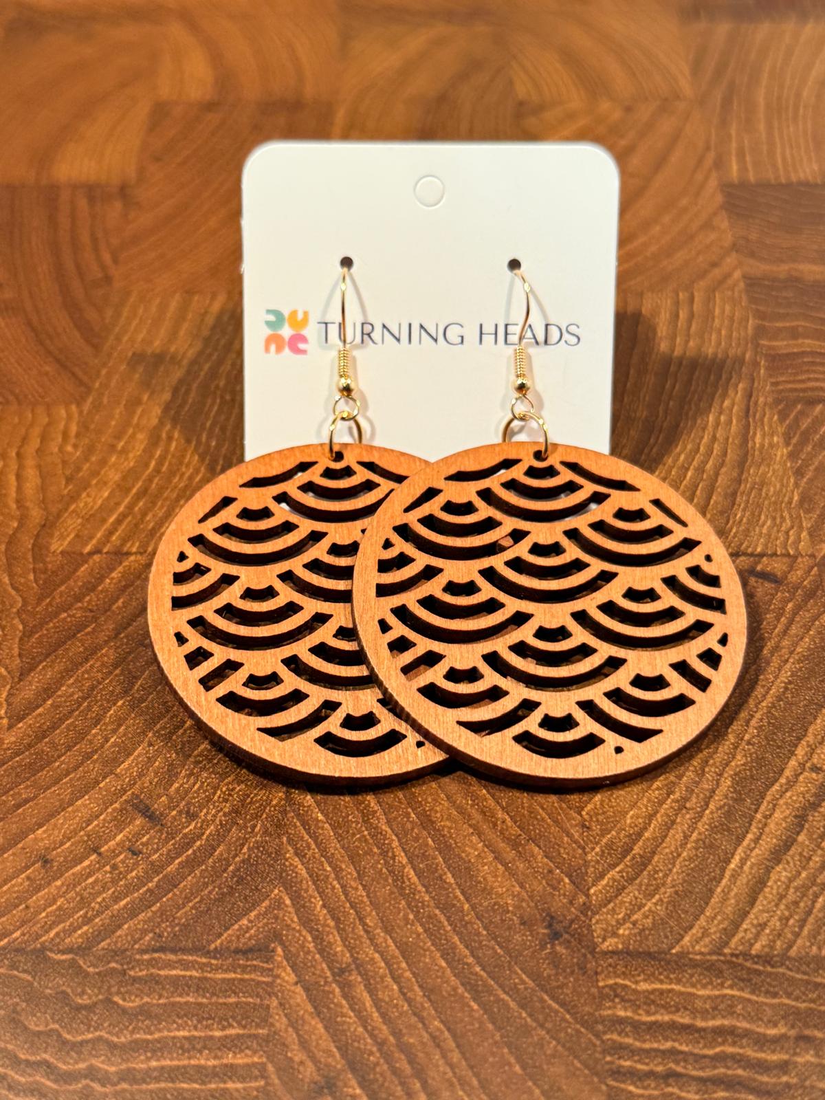 Wood Waves Drop Earring