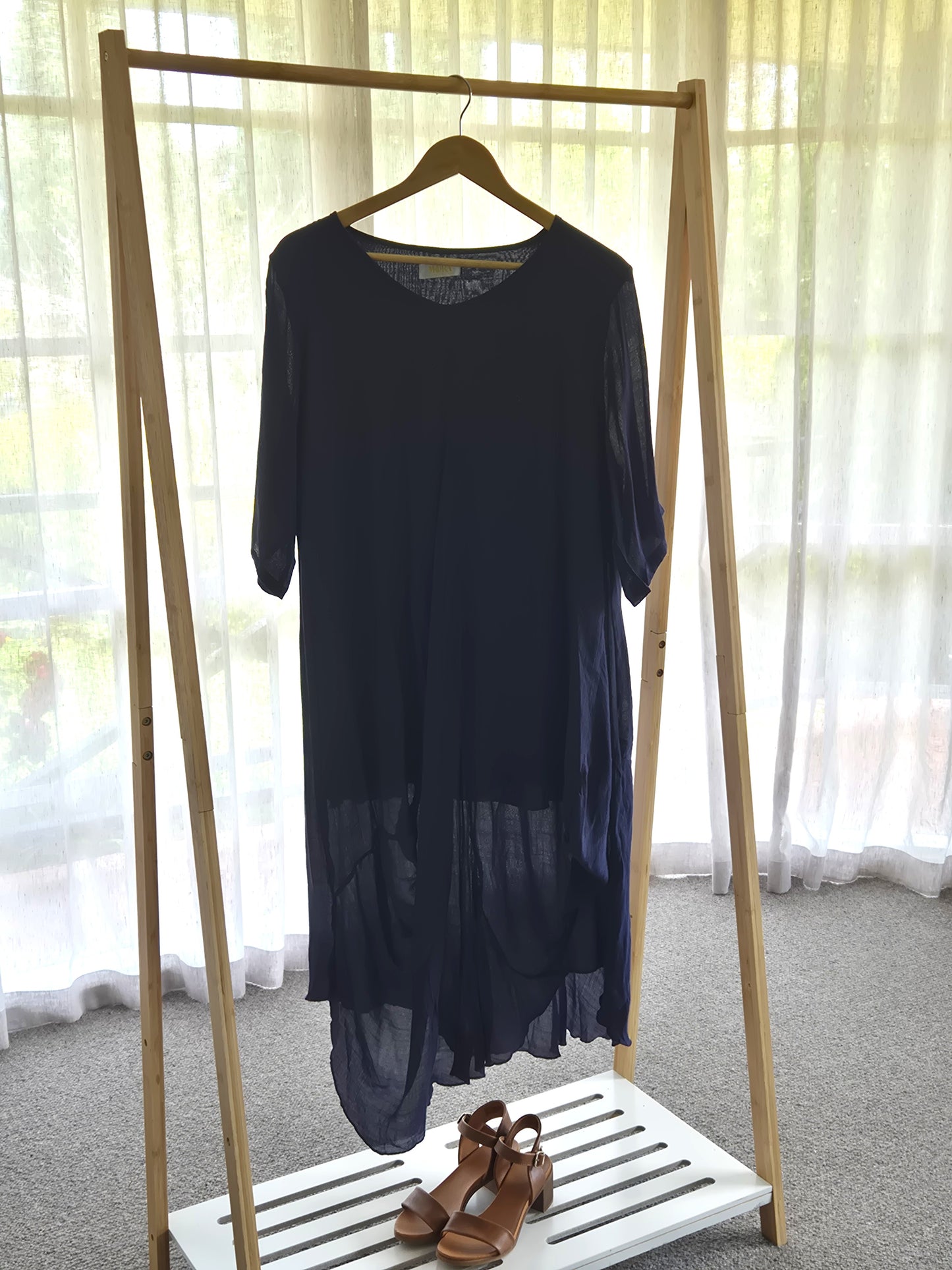 Zinnia Draped Linen Dress