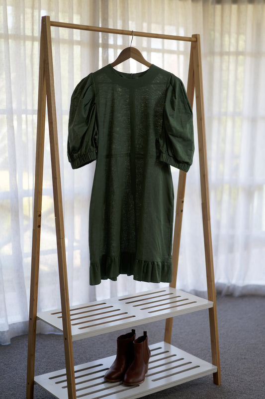 Clover Ruffle Linen Dress