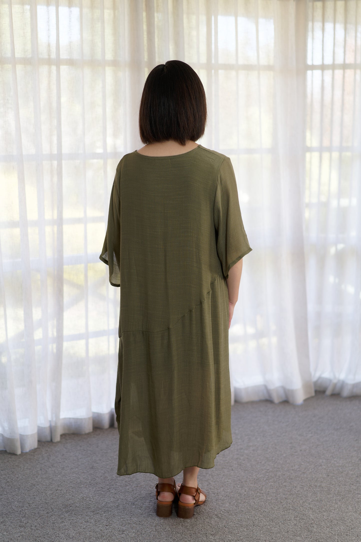 Zinnia Draped Linen Dress