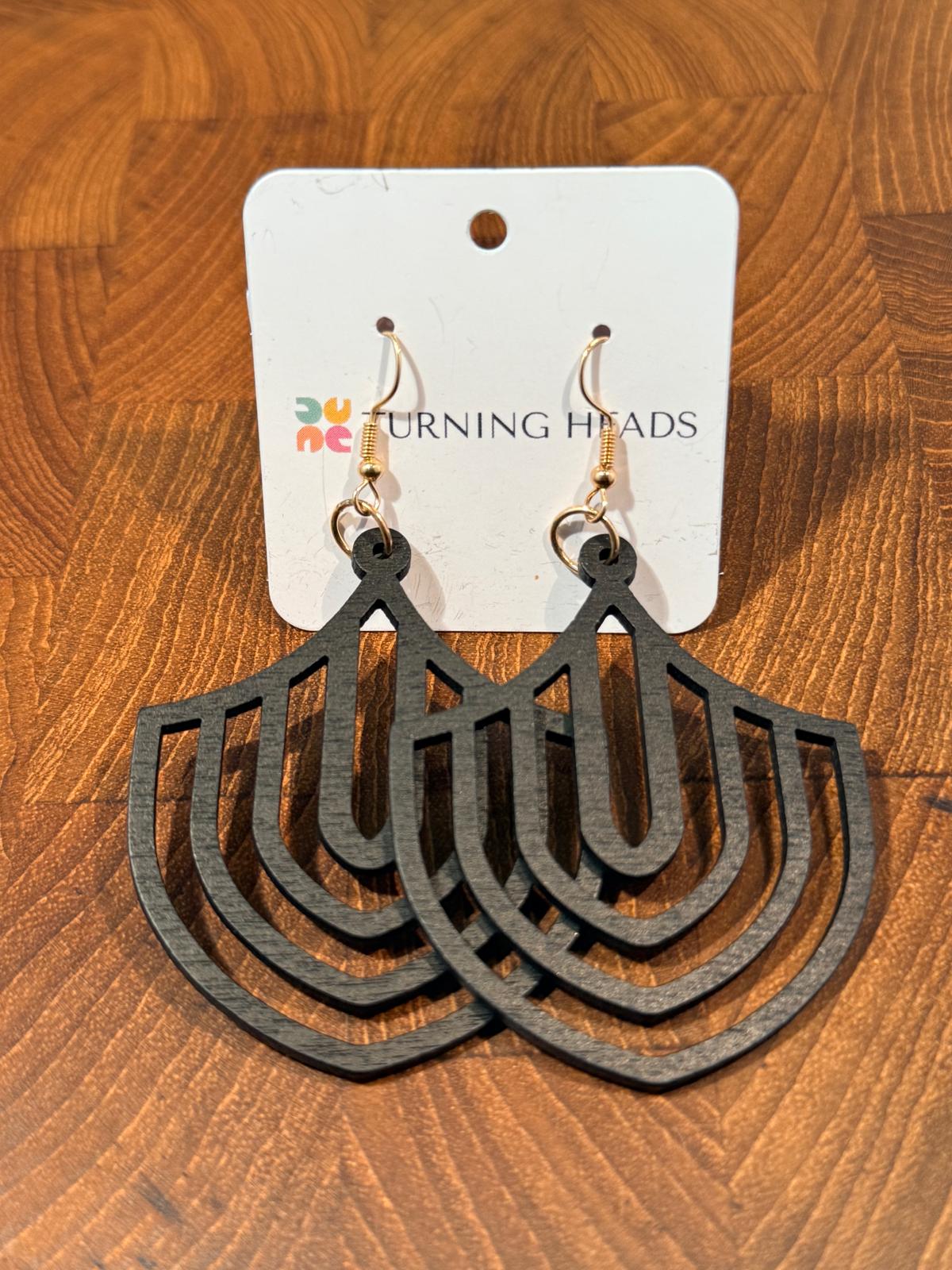 Wood Arc Drop Earring