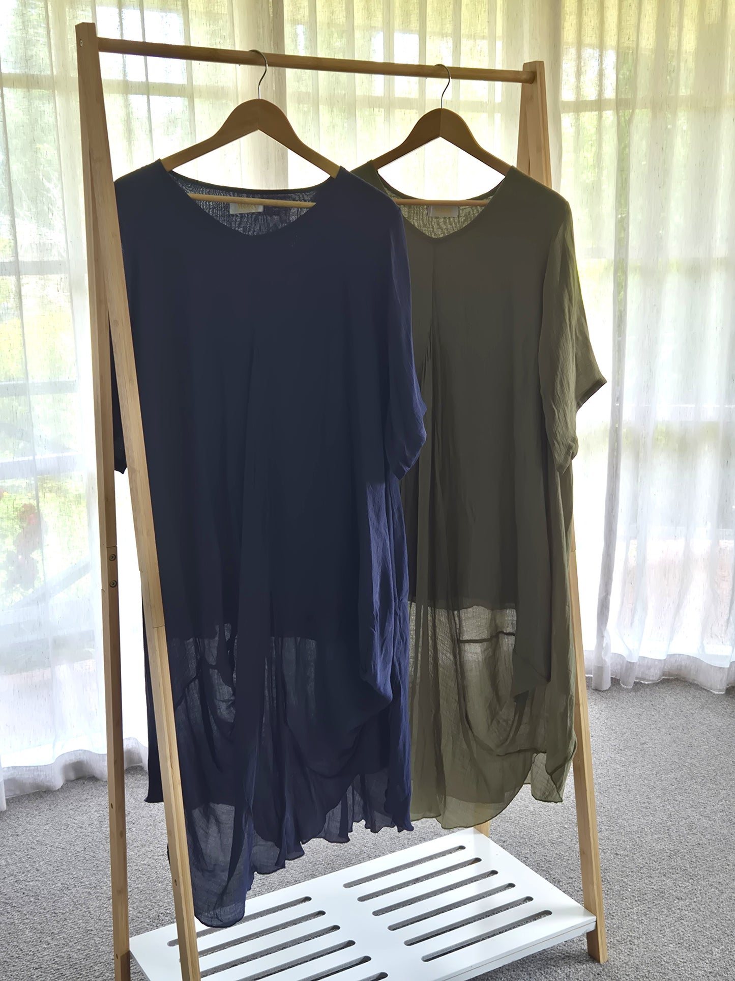 Zinnia Draped Linen Dress